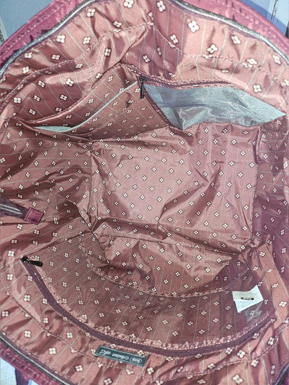 $120 Retail! Lug Avion SE Sherpa Letterman Tote In Wine - Preppy Bag - Picture 6 of 11